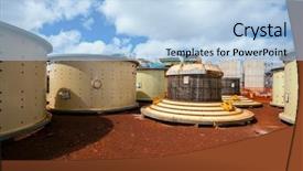  Presentation with ore - Slide deck enhanced with ball mill for grinding iron background and a light blue colored foreground