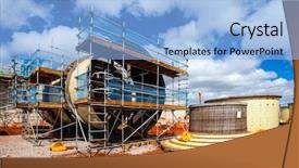  Presentation with ore - Slide set consisting of ball mill for grinding iron background and a light blue colored foreground