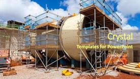  Presentation with ore - Beautiful slide deck featuring ball mill for grinding iron backdrop and a light blue colored foreground