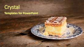  Presentation with french pastry - Cool new PPT layouts with millefeuille french pastry with custard backdrop and a tawny brown colored foreground