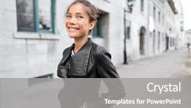  Presentation with young happy people smiling - PPT layouts enhanced with millenials - city lifestyle people - young background and a gray colored foreground