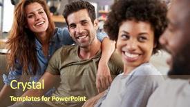  Presentation with broken home upset couple - Theme having millenials - couple sitting on sofa background and a tawny brown colored foreground