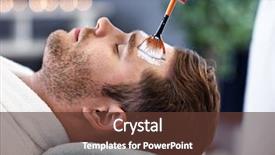  Presentation with spa salon - Presentation consisting of millenials - handsome man having facial background and a tawny brown colored foreground