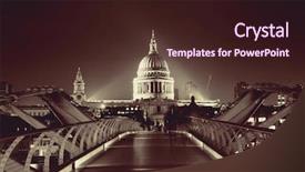  Presentation with millennium - Slide set featuring millennium bridge and st pauls background and a wine colored foreground