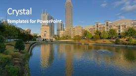  Presentation with millennium - Beautiful slide deck featuring millennium gate at atlantic station backdrop and a teal colored foreground