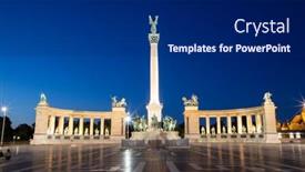  Presentation with millennium - Slide set featuring millennium-monument-on-the-heroes background and a navy blue colored foreground