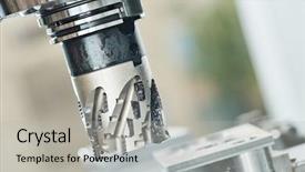  Presentation with process - PPT layouts enhanced with miller - industrial metalworking cutting process background and a  colored foreground