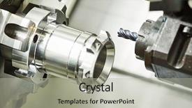  Presentation with process - Beautiful slides featuring miller - industrial metalworking cutting process backdrop and a light gray colored foreground