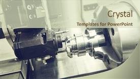  Presentation with process - Slide deck featuring miller - industrial metalworking cutting process background and a soft green colored foreground