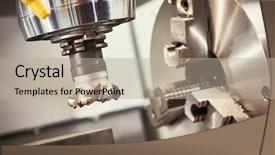  Presentation with robotic process automation industry 4 - Beautiful PPT theme featuring miller - industrial metalworking cutting process backdrop and a  colored foreground