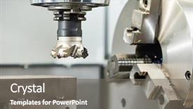  Presentation with process - Theme with miller - industrial metalworking cutting process background and a gray colored foreground