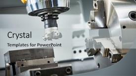  Presentation with process - Theme consisting of miller - industrial metalworking cutting process background and a light gray colored foreground