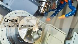  Presentation with process - Colorful theme enhanced with miller - metal machining cutting process backdrop and a mint green colored foreground