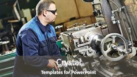  Presentation with machine operator - Slide deck enhanced with miller - milling machine operator working background and a dark gray colored foreground