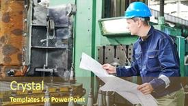  Presentation with industrial engineer - Amazing presentation design having miller - production engineer or industrial worker backdrop and a  colored foreground