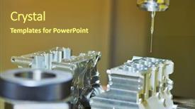  Presentation with metalworking cnc - Colorful slides enhanced with miller - quality control on milling cnc backdrop and a tawny brown colored foreground