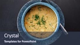  Presentation with millet - Cool new PPT theme with millet cereal stoneware bowl shot above russian cuisine dish backdrop and a tawny brown colored foreground