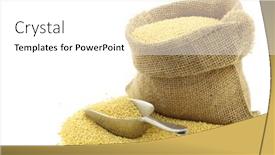  Presentation with millet - Cool new presentation with millet-in-a-burlap-bag backdrop and a white colored foreground