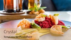  Presentation with beetroot - Presentation theme having millet-with-beetroot-and-shrimps background and a yellow colored foreground