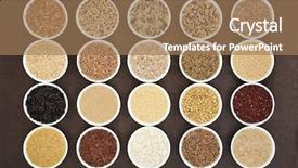  Presentation with porcelain - Theme enhanced with millets - healthy grain food selection background and a coral colored foreground