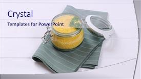  Presentation with millet - Beautiful slide set featuring millets - jar of raw millet backdrop and a sky blue colored foreground