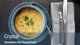  Presentation with millet - Presentation theme consisting of millets - millet cereal in stoneware bowl background and a ocean colored foreground