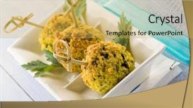  Presentation with millet - Slide deck with millets - millet vegetarian meatballs background and a  colored foreground