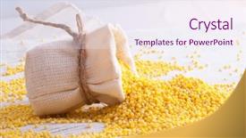  Presentation with millet - Cool new presentation theme with millets - raw millet in small sack backdrop and a sky blue colored foreground