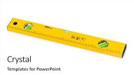  Presentation with construction - Colorful slide deck enhanced with millimeter - construction level ruler isolated backdrop and a white colored foreground