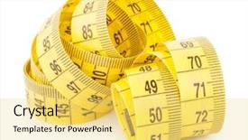  Presentation with tape measure - Audience pleasing theme consisting of millimeter - tape measure backdrop and a yellow colored foreground