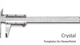  Presentation with vernier caliper bearing isolated - Amazing PPT theme having millimeter - vernier caliper on a white backdrop and a white colored foreground