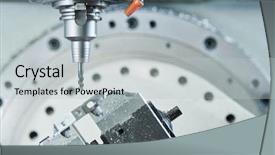  Presentation with cnc milling machine - Slide set consisting of milling at cnc machine industrial background and a light gray colored foreground