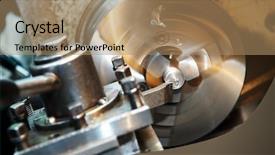 Presentation with milling machine - Cool new theme with milling cutter - facing operation of a metal backdrop and a coral colored foreground