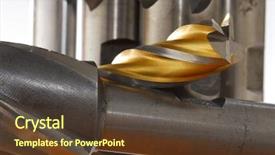  Presentation with end of life vehicle - Audience pleasing PPT theme consisting of milling cutter - image of end mill studio backdrop and a  colored foreground