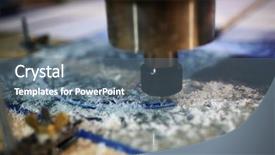  Presentation with drilling - Cool new slide deck with milling cutter drilling glass sheet backdrop and a gray colored foreground