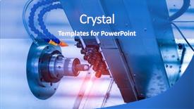  Presentation with cnc machining - Slide deck enhanced with milling cutting metalworking process precision background and a teal colored foreground