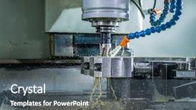  Presentation with steel pipe - Colorful slide set enhanced with milling machine - honing of steel pipe cooling backdrop and a gray colored foreground