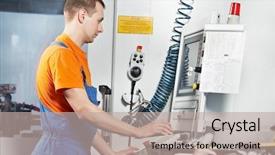  Presentation with cnc machine tool milling - Beautiful theme featuring milling machine center at tool backdrop and a mint green colored foreground