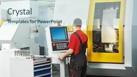  Presentation with cnc machine tool milling - PPT layouts consisting of milling machine center in tool background and a sky blue colored foreground