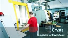  Presentation with cnc machine tool milling - Cool new slide set with milling machine center in tool backdrop and a ocean colored foreground