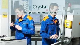  Presentation with cnc machine tool milling - PPT layouts having old stone wall with niche background and texture for text or image background and a gray colored foreground