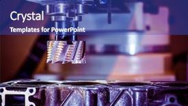  Presentation with milling machine - PPT theme consisting of milling machine cutting metal modern background and a ocean colored foreground
