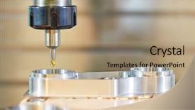  Presentation with factory machine - Amazing slides having milling machine tool with mill backdrop and a coral colored foreground