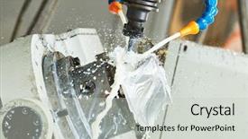  Presentation with cnc machining - Slide deck consisting of milling metalwork cnc metal machining background and a light gray colored foreground