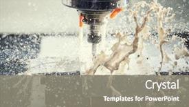  Presentation with vertical - Beautiful slide deck featuring milling metalworking process industrial cnc backdrop and a gray colored foreground