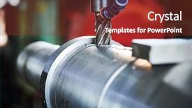  Presentation with shaft - Cool new PPT layouts with milling metalworking process machining shaft backdrop and a tawny brown colored foreground