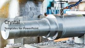  Presentation with shaft - Presentation design featuring milling metalworking process machining shaft background and a light blue colored foreground
