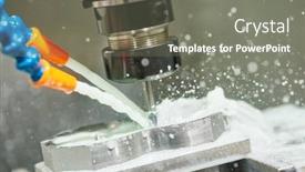  Presentation with cnc machining - Slide set consisting of milling-process-industrial-cnc-metal background and a gray colored foreground