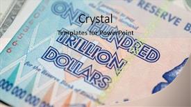  Presentation with banknotes - Slide deck with million - banknotes of zimbabwe after hyperinflation background and a light blue colored foreground