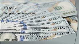  Presentation with the money hundred - Amazing PPT theme having million - fan shaped hundred dollars cash backdrop and a light gray colored foreground